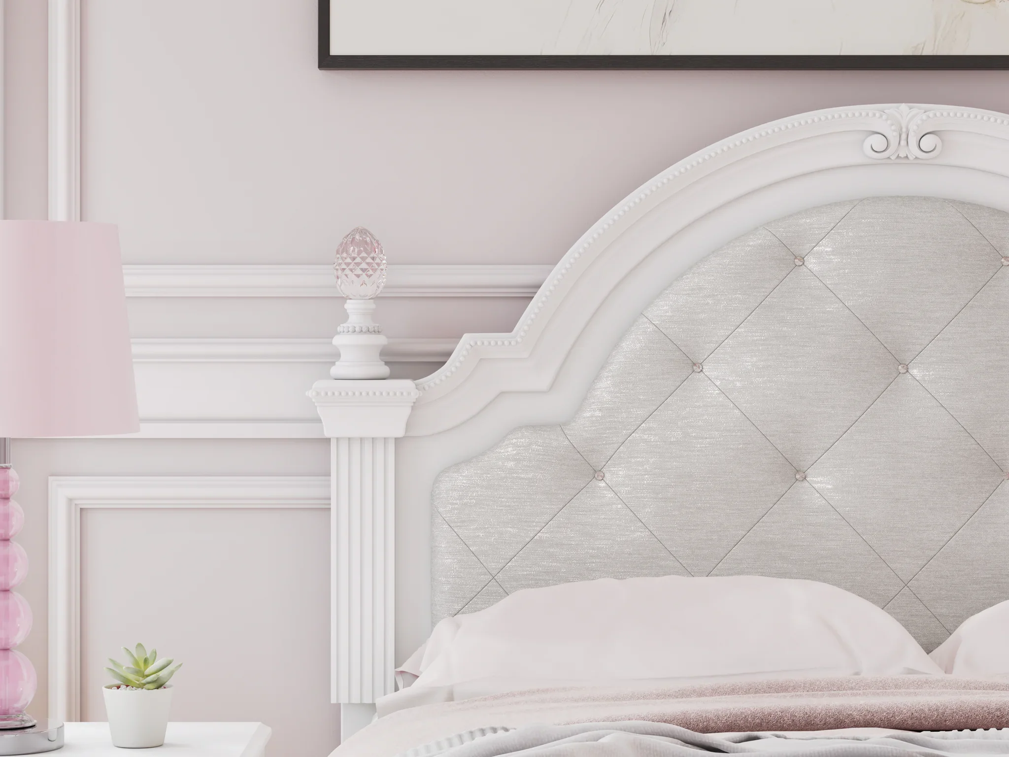 Kozlani - Full Upholstered Panel Bed - White - Image 12