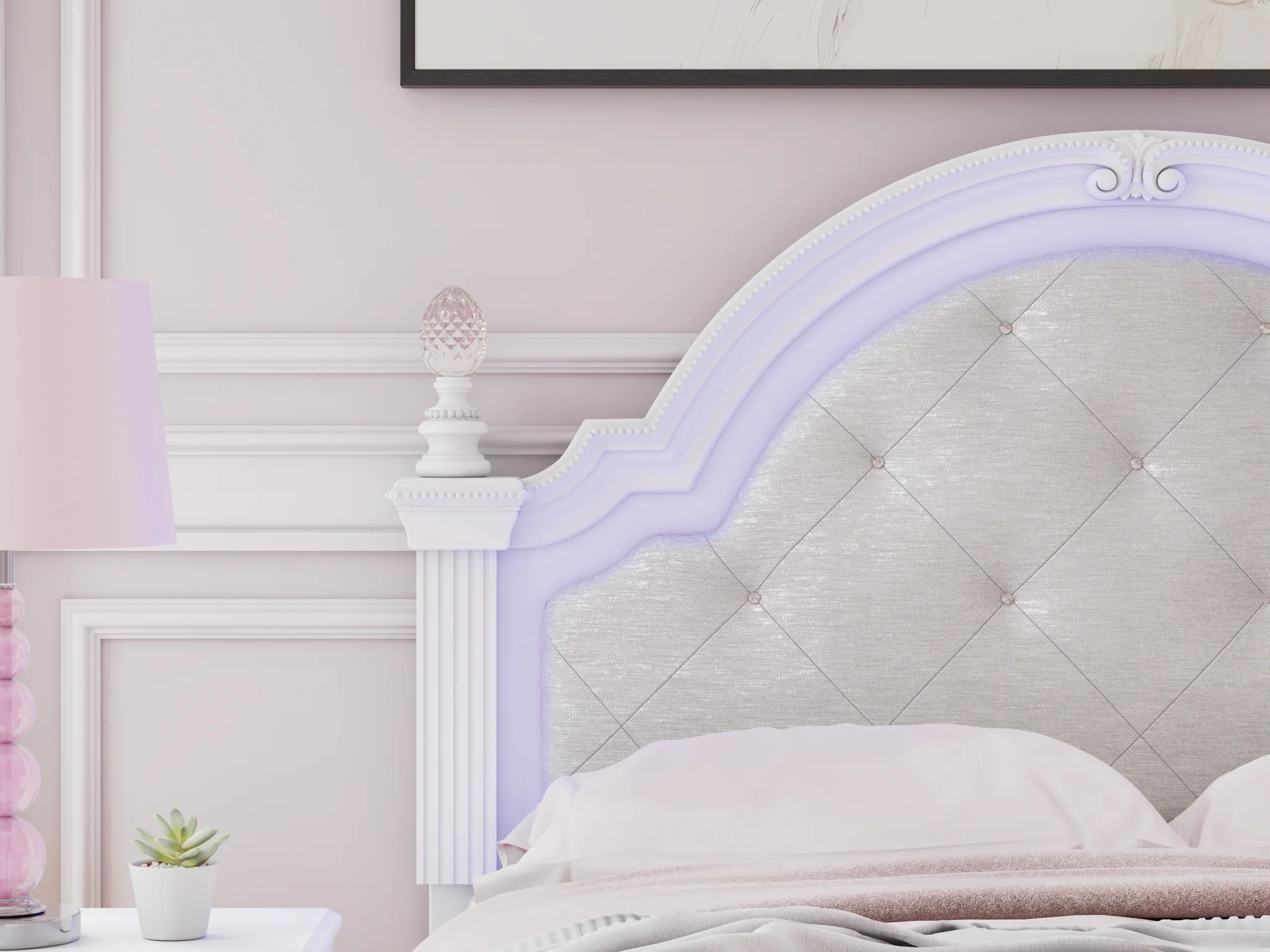 Kozlani - Full Upholstered Panel Bed - White - Image 9