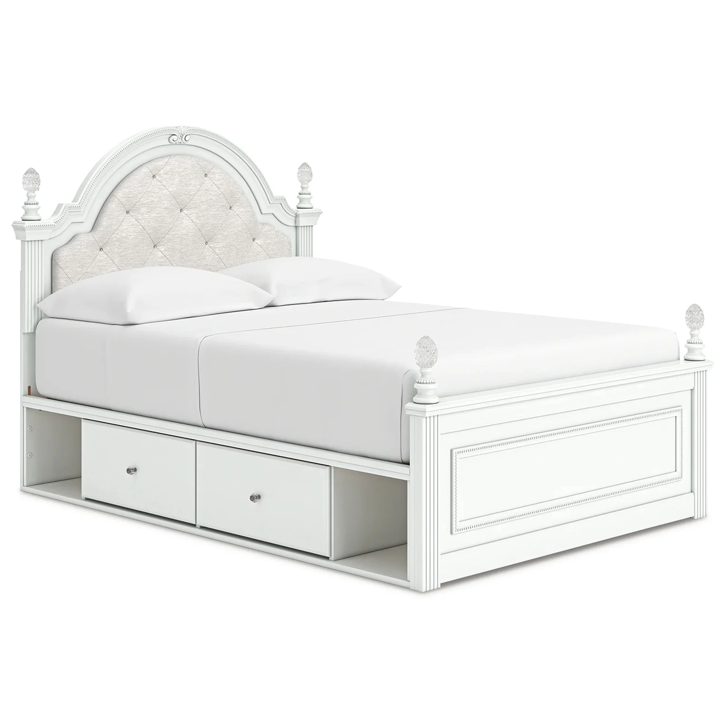 Kozlani - Full Upholstered Panel Storage Bed - White