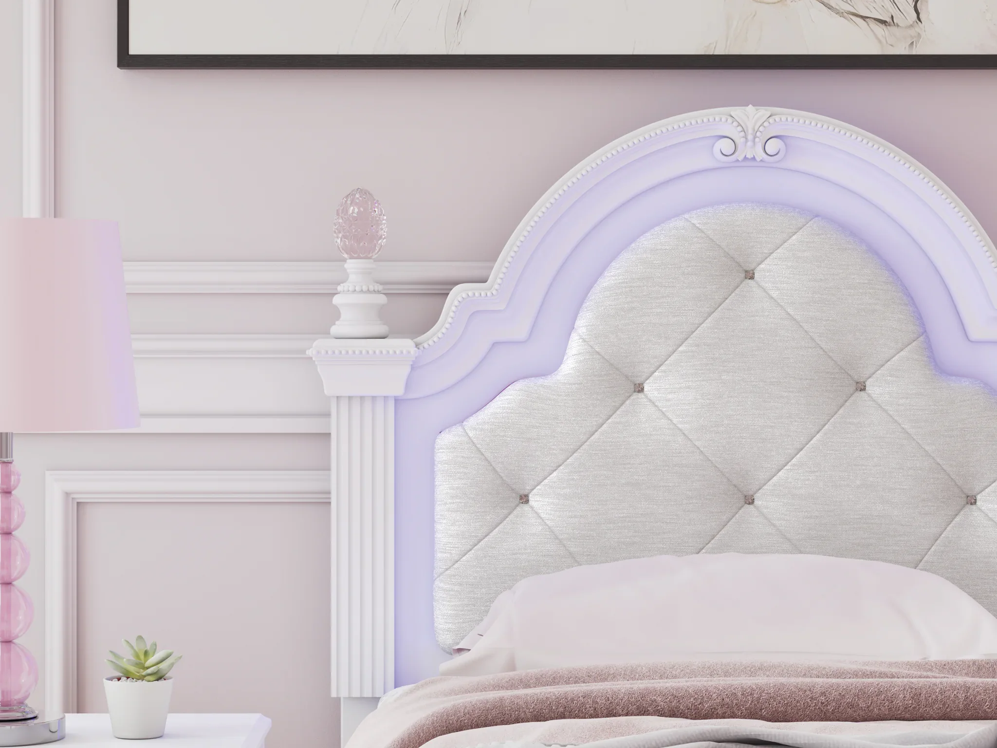 Kozlani - Twin Upholstered Panel Bed - White - Image 10