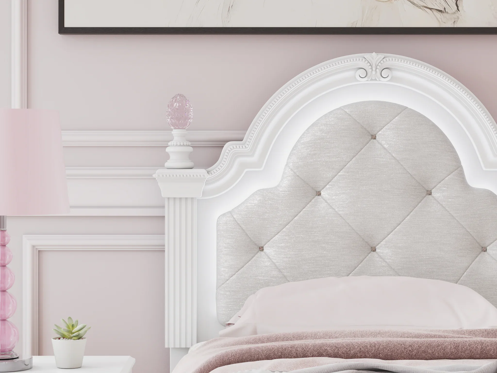Kozlani - Twin Upholstered Panel Bed - White - Image 11