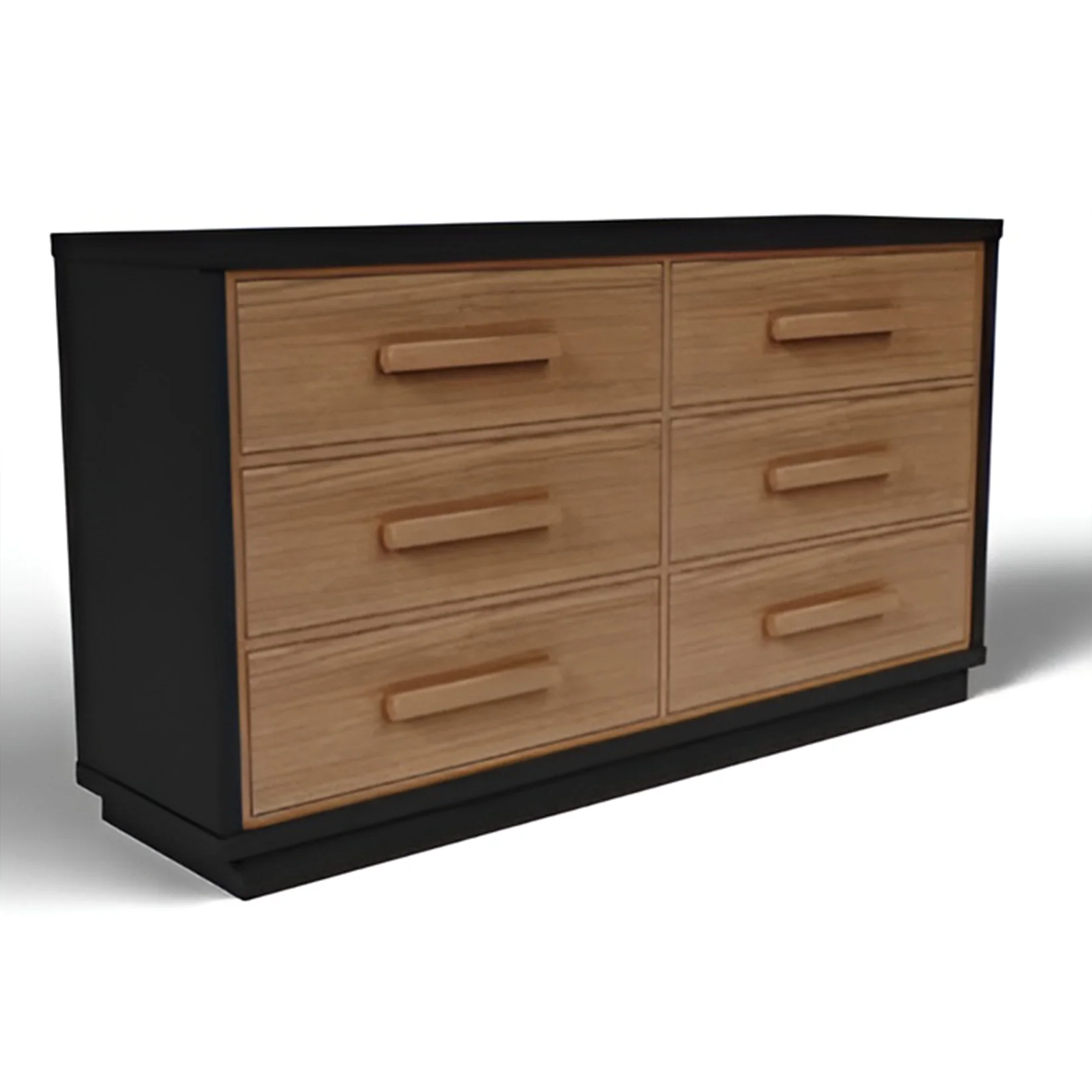 Kozmour - Six Drawer Dresser - Black / Brown