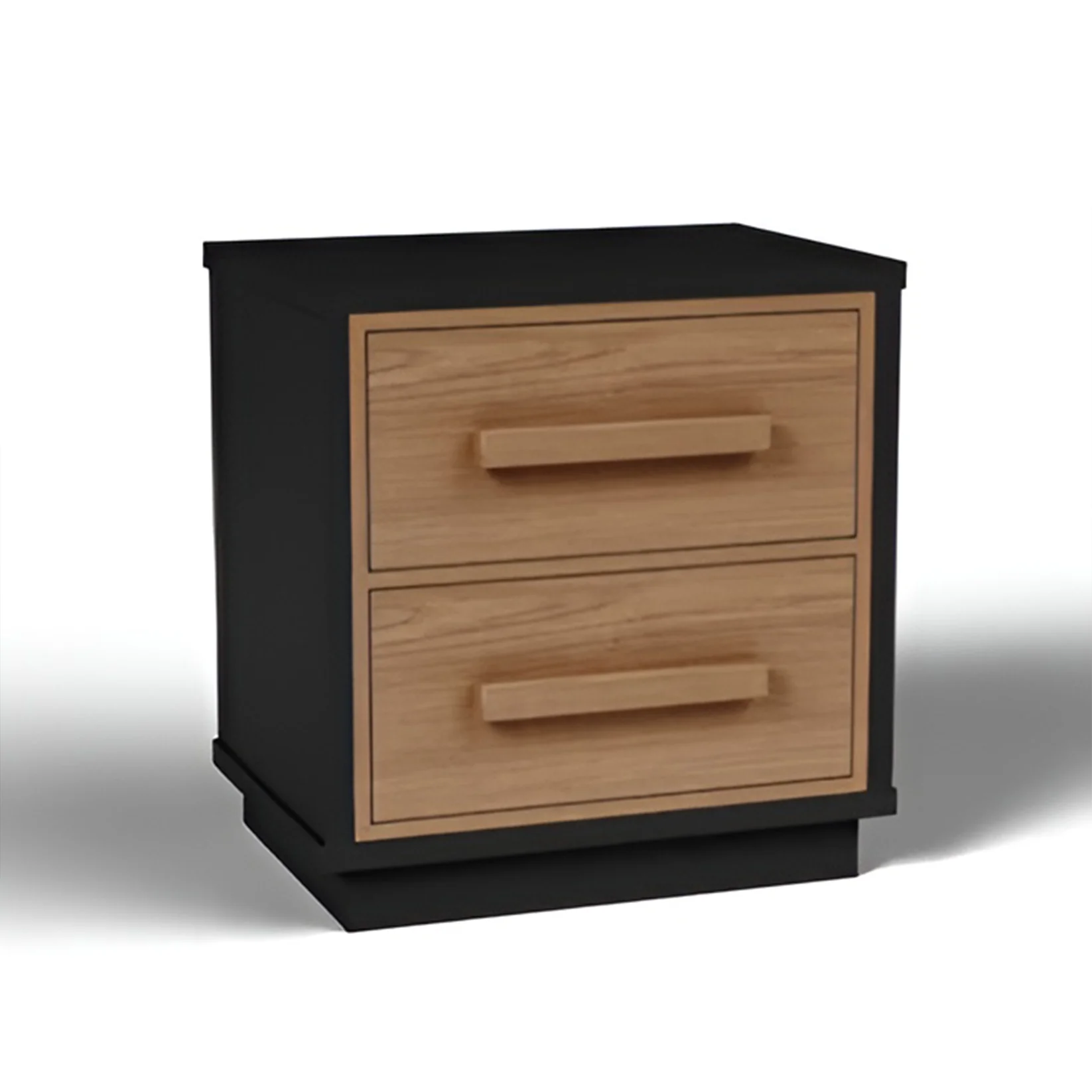 Kozmour - Two Drawer Night Stand - Black / Brown
