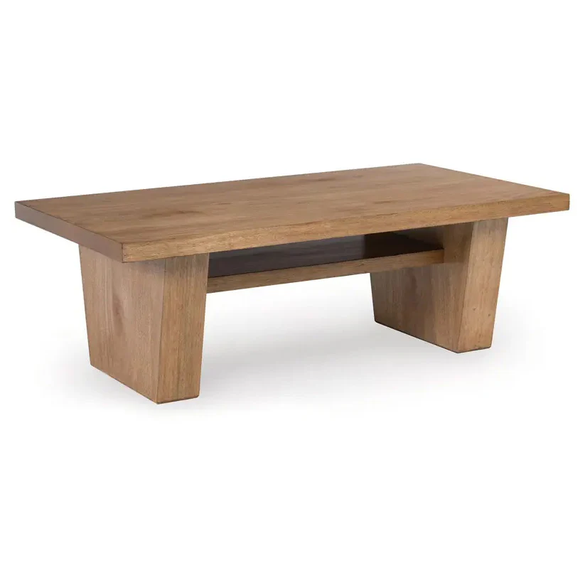 Kristiland - Light Brown - Rectangular Cocktail Table