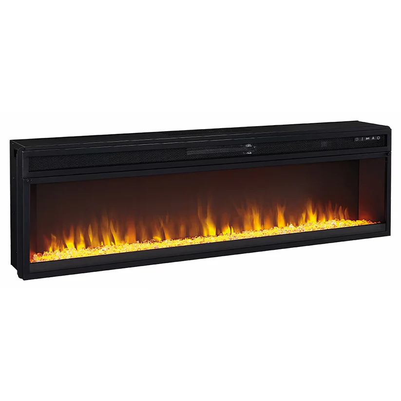 Krystanza - Weathered Gray - TV Stand With Wide Fireplace Insert - Image 4
