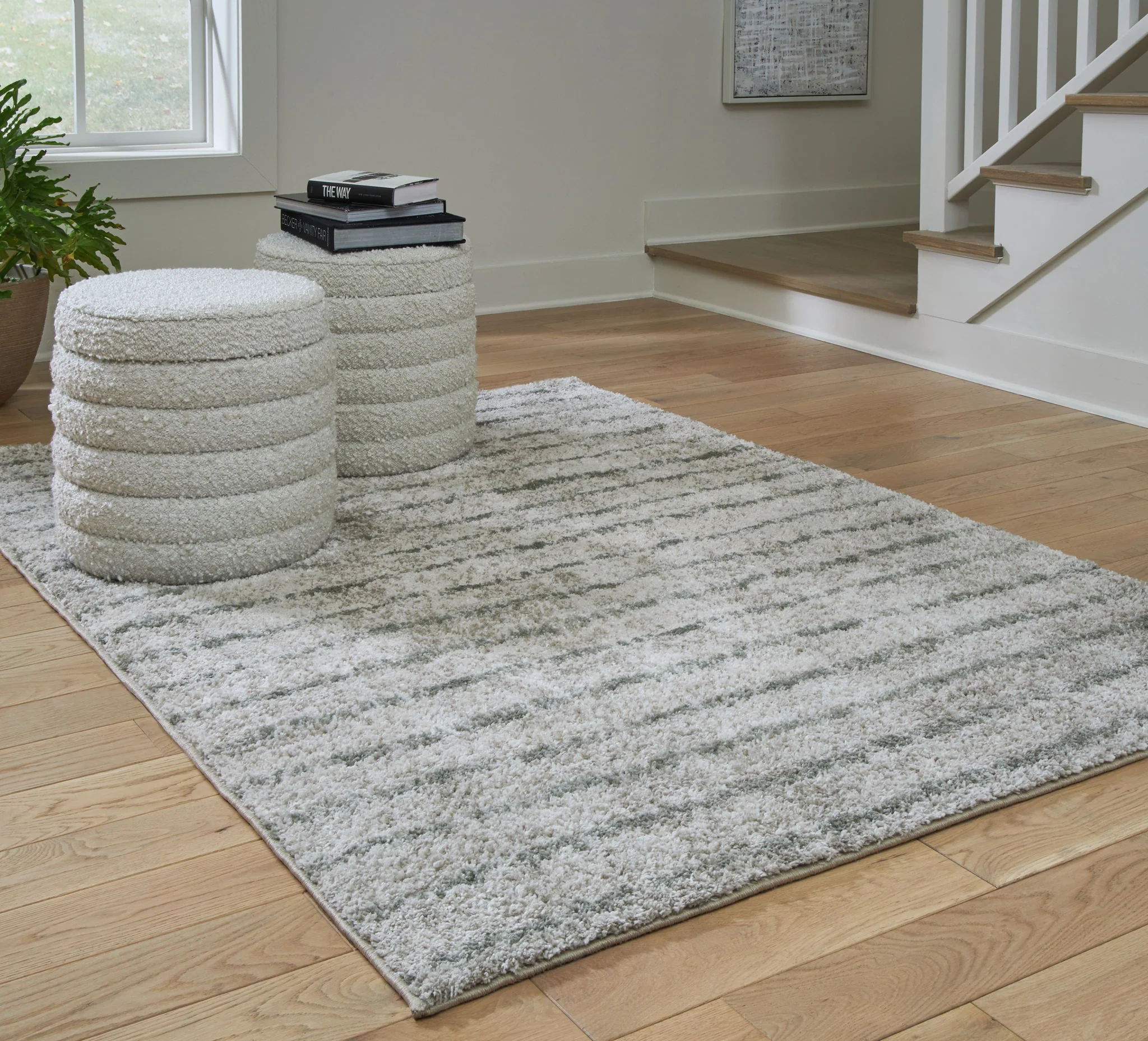 Laddway - Cream / Green - Medium Rug - 5' x 7' - Image 2