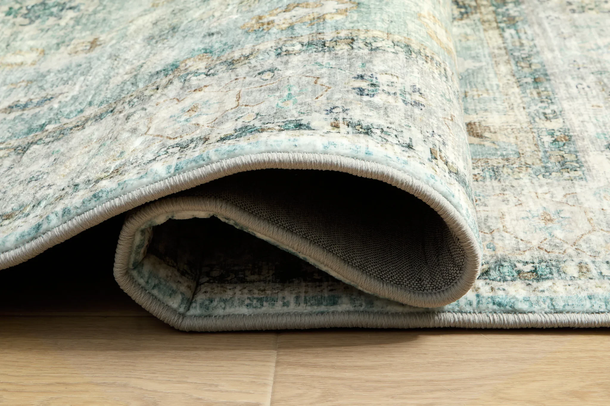 Ladstoney - Teal / Beige / Ochre - Medium Rug - 5' x 7' - Image 4