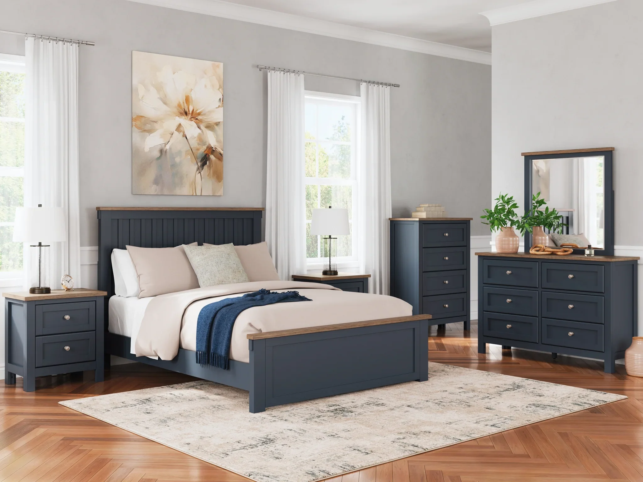 Landocken - Brown / Blue - Dresser - Image 9