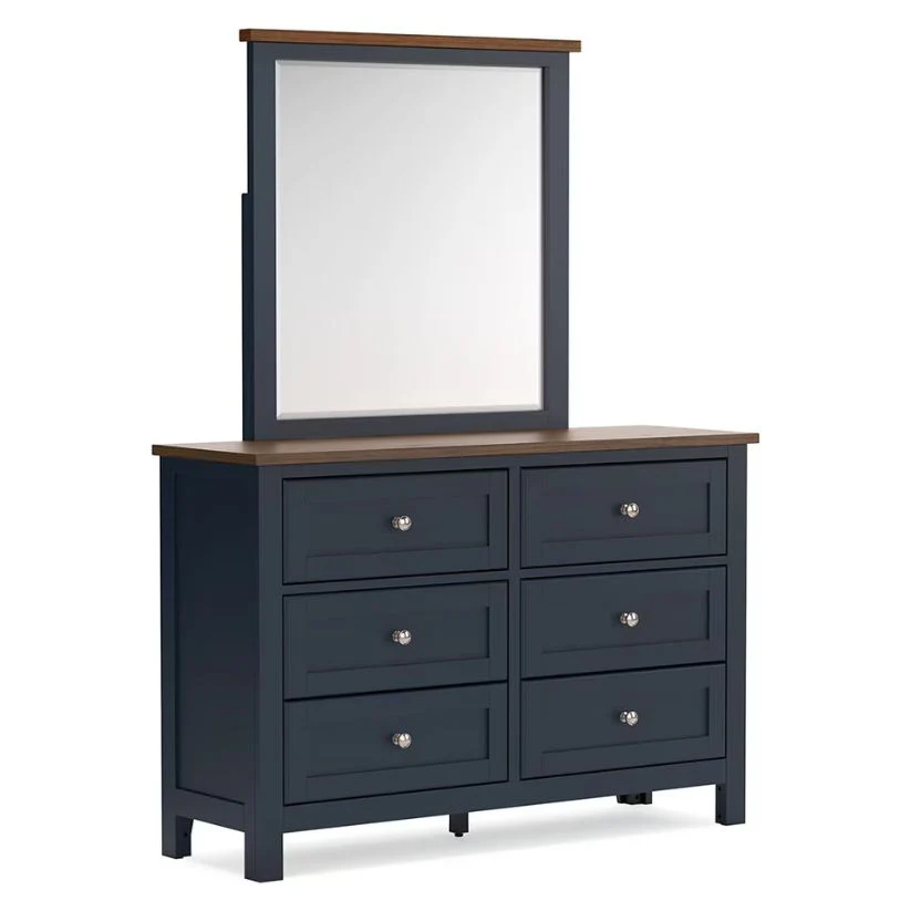 Landocken - Brown / Blue - Dresser and Mirror