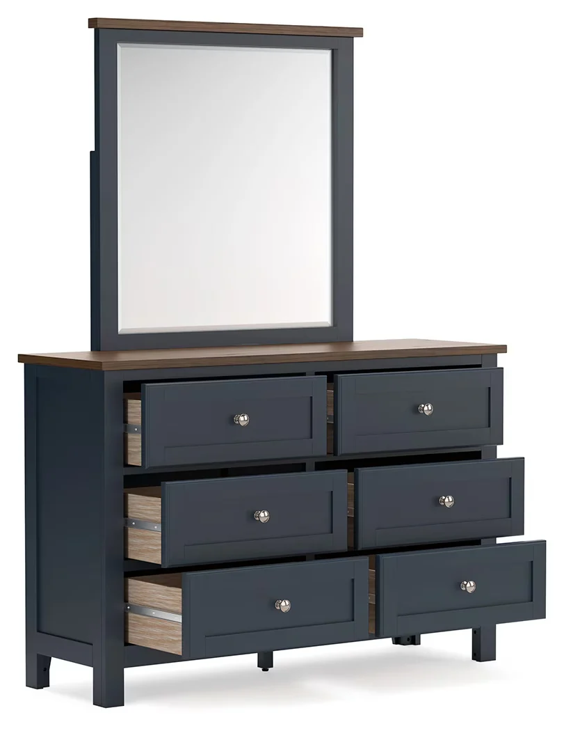 Landocken - Brown / Blue - Dresser and Mirror - Image 3