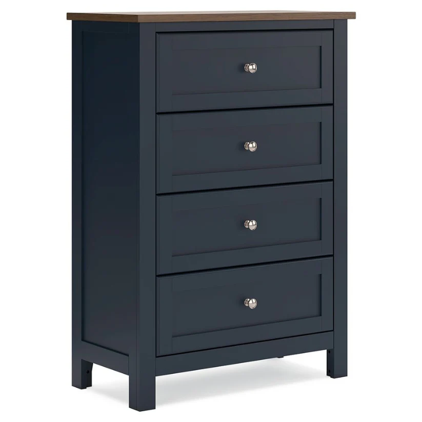 Landocken - Brown / Blue - Four Drawer Chest
