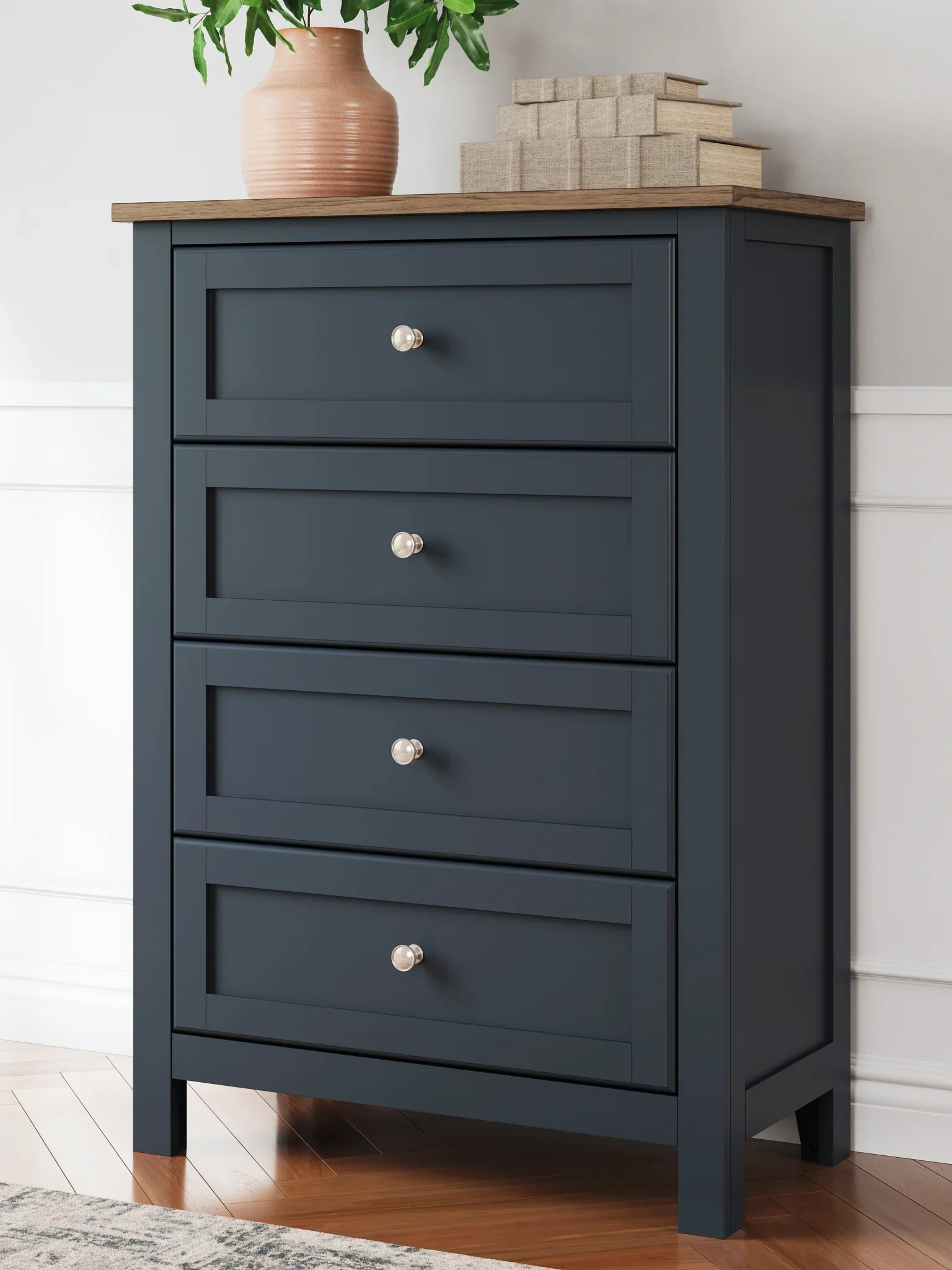 Landocken - Brown / Blue - Four Drawer Chest - Image 2