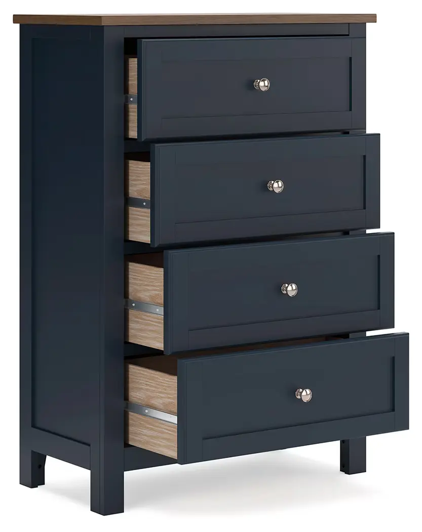 Landocken - Brown / Blue - Four Drawer Chest - Image 4