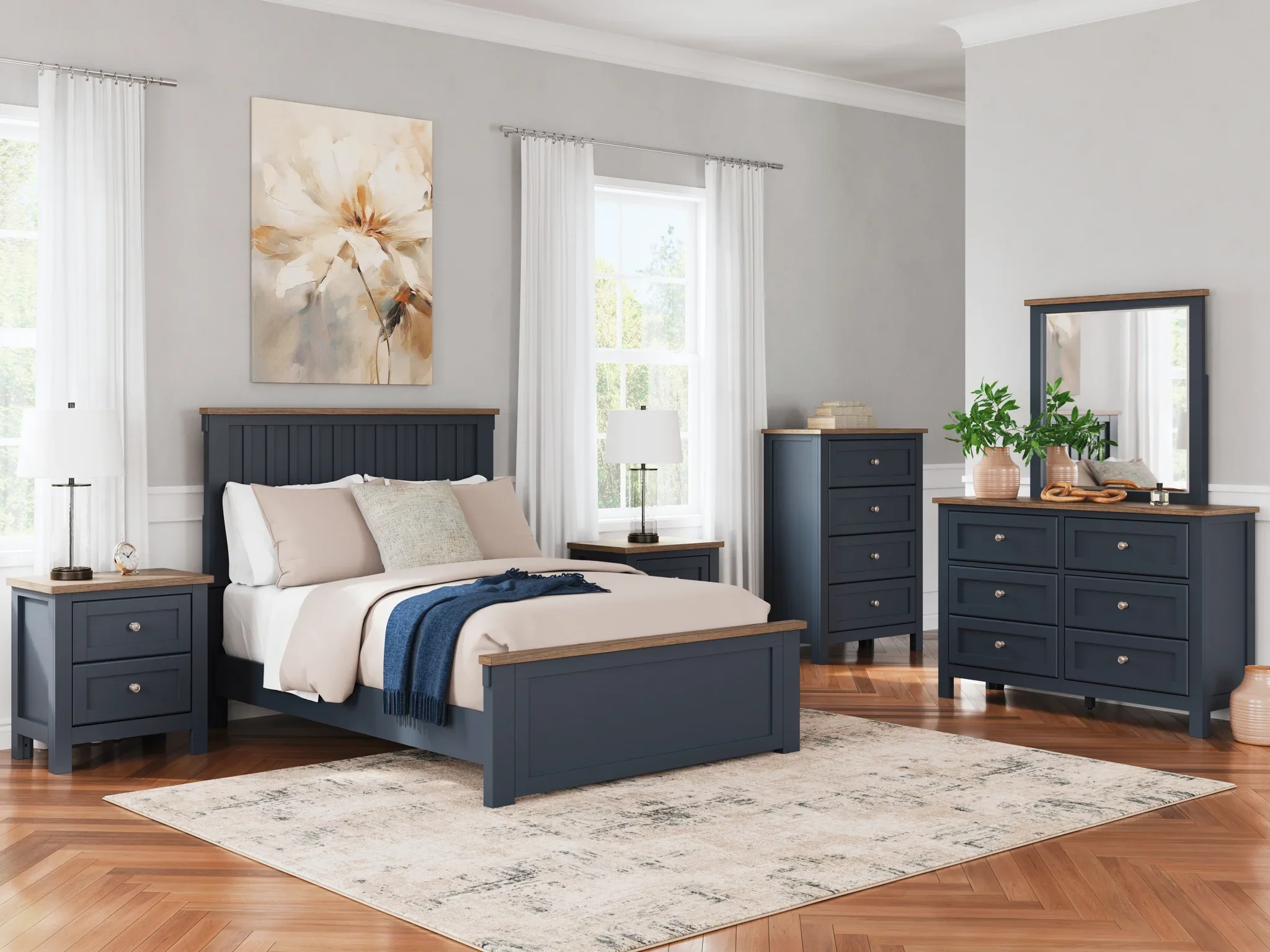 Landocken - Brown / Blue - Four Drawer Chest - Image 7