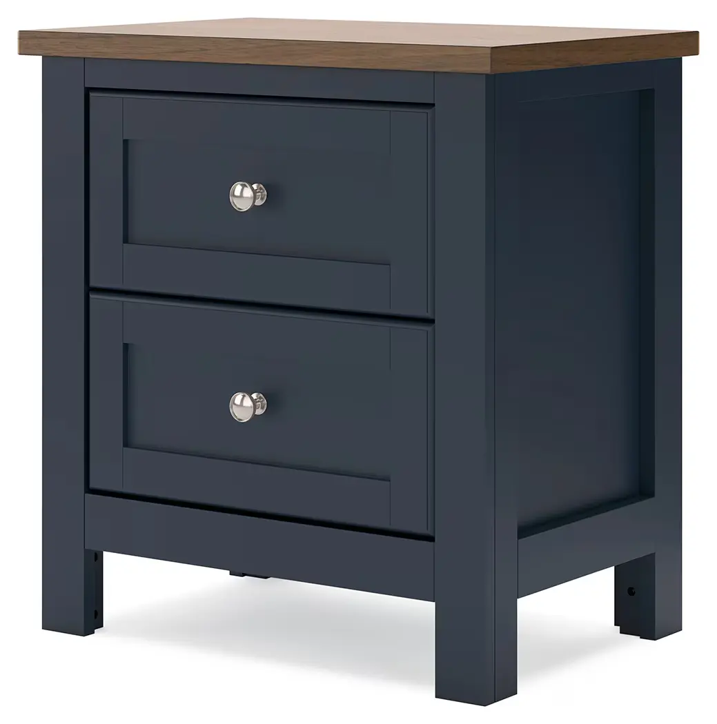 Landocken - Brown / Blue - Two Drawer Night Stand - Image 3