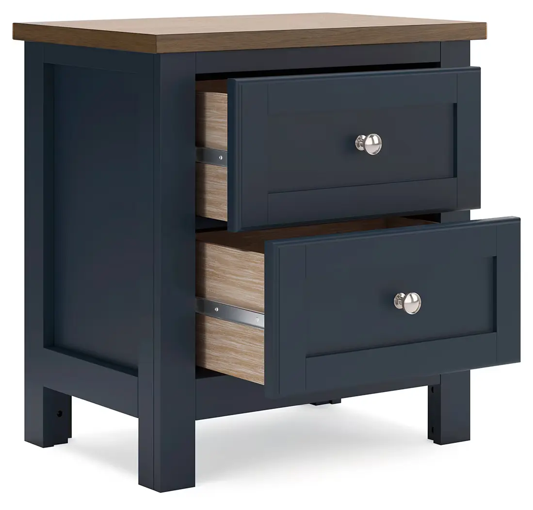 Landocken - Brown / Blue - Two Drawer Night Stand - Image 4