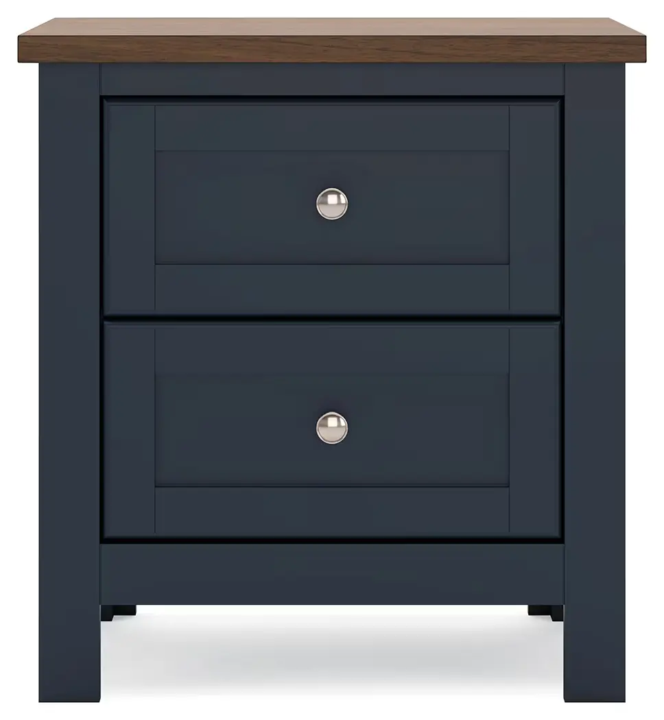 Landocken - Brown / Blue - Two Drawer Night Stand - Image 5