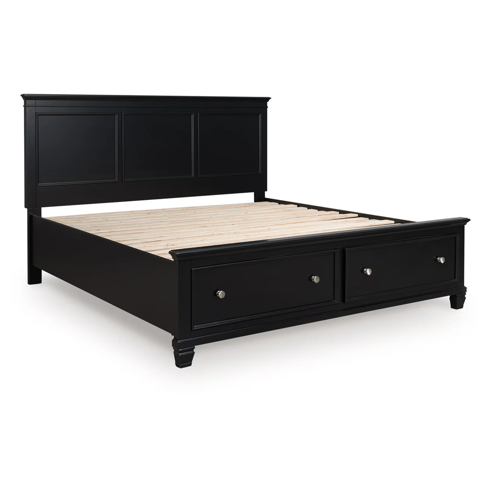 Lanolee - Black - California King Panel Storage Bed