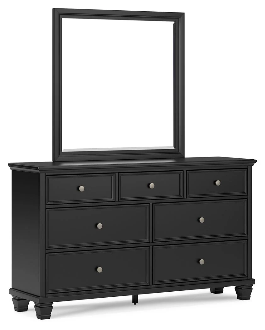 Lanolee - Black - Dresser And Mirror - Image 3