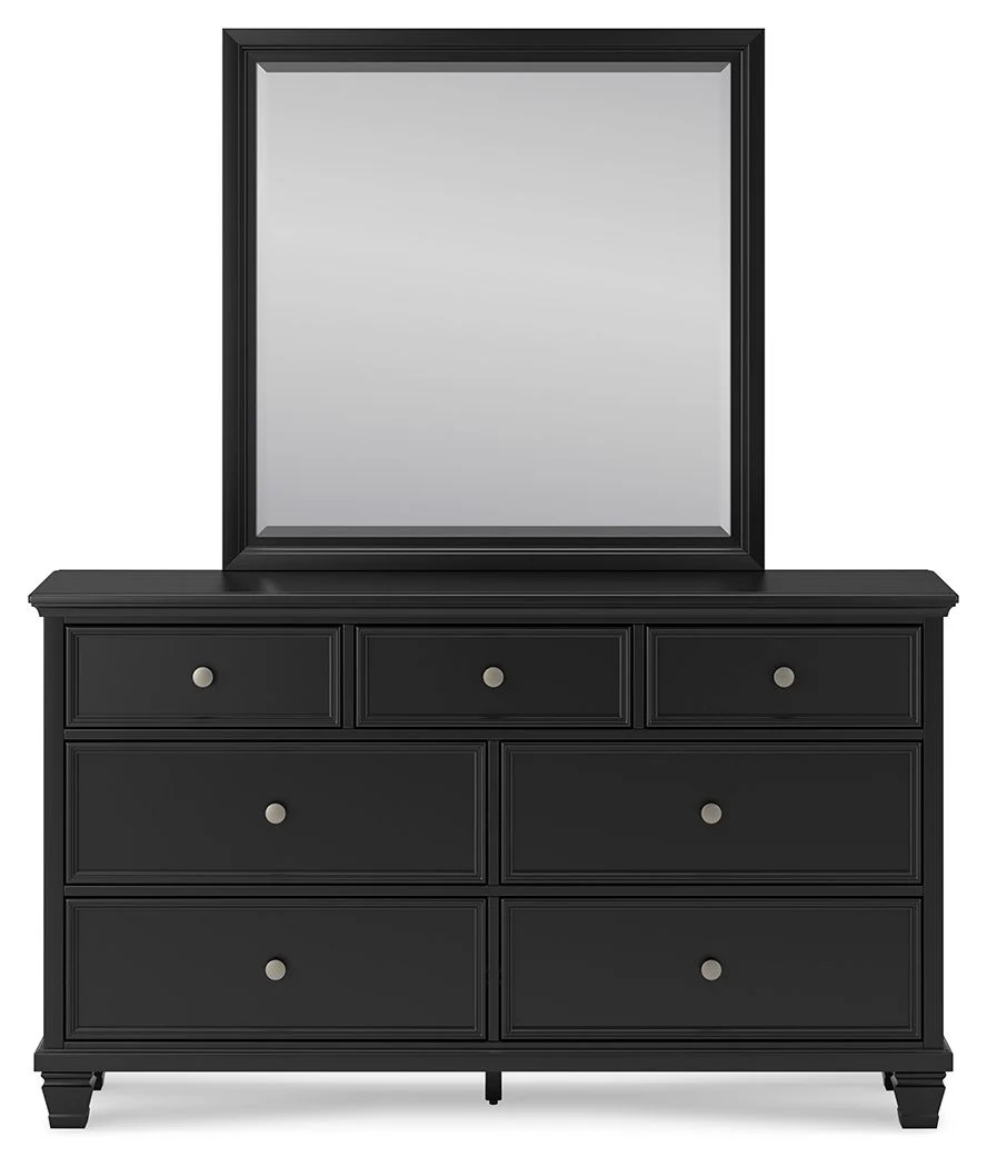 Lanolee - Black - Dresser And Mirror - Image 6
