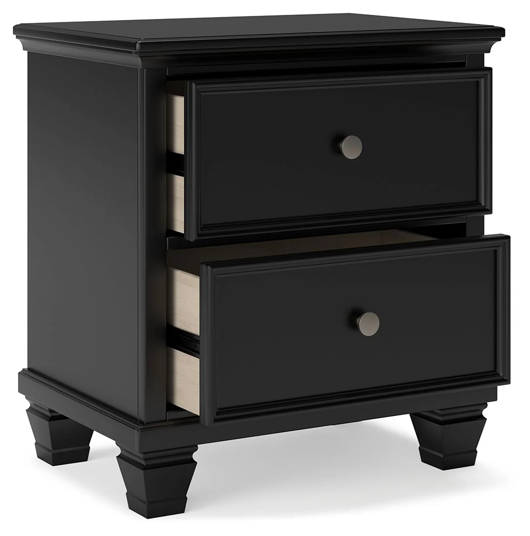 Lanolee - Black - Two Drawer Nightstand - Image 3