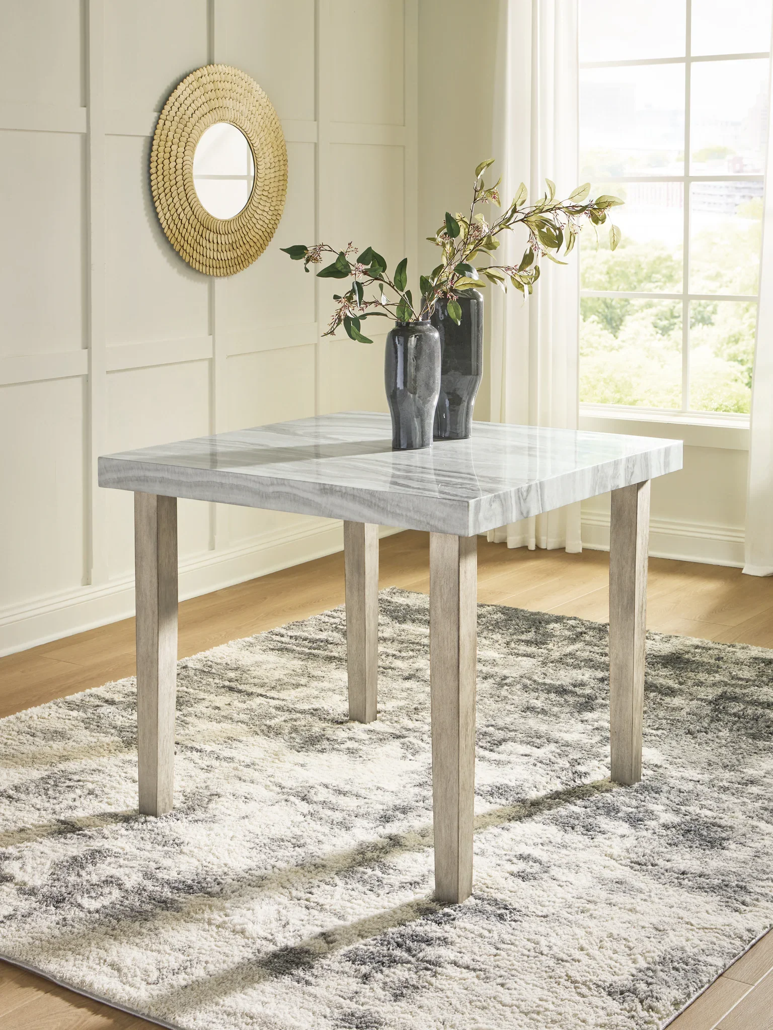 Larawyn - Square Dining Room Counter Table - Bisque - Image 2