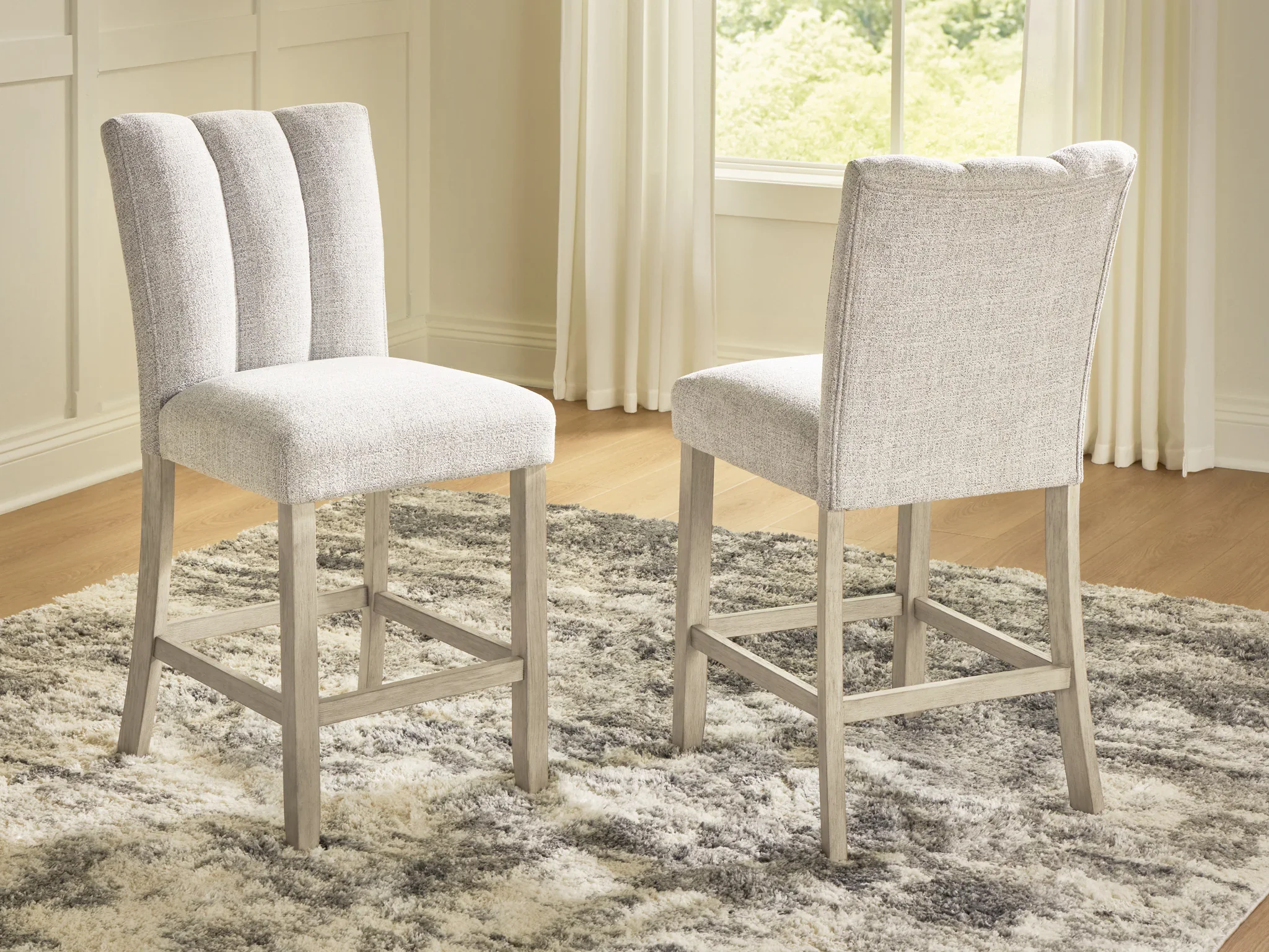 Larawyn - Upholstered Barstool (Set of 2) - Bisque - Image 2