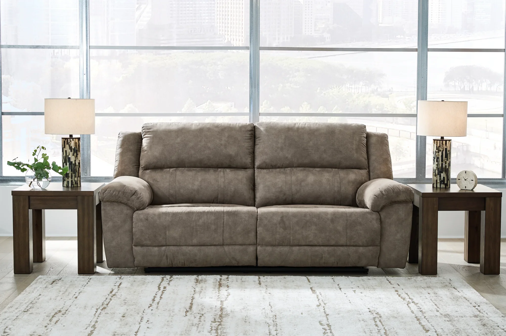 Laresview - Fossil - 2 Seat Reclining Sofa - Image 2