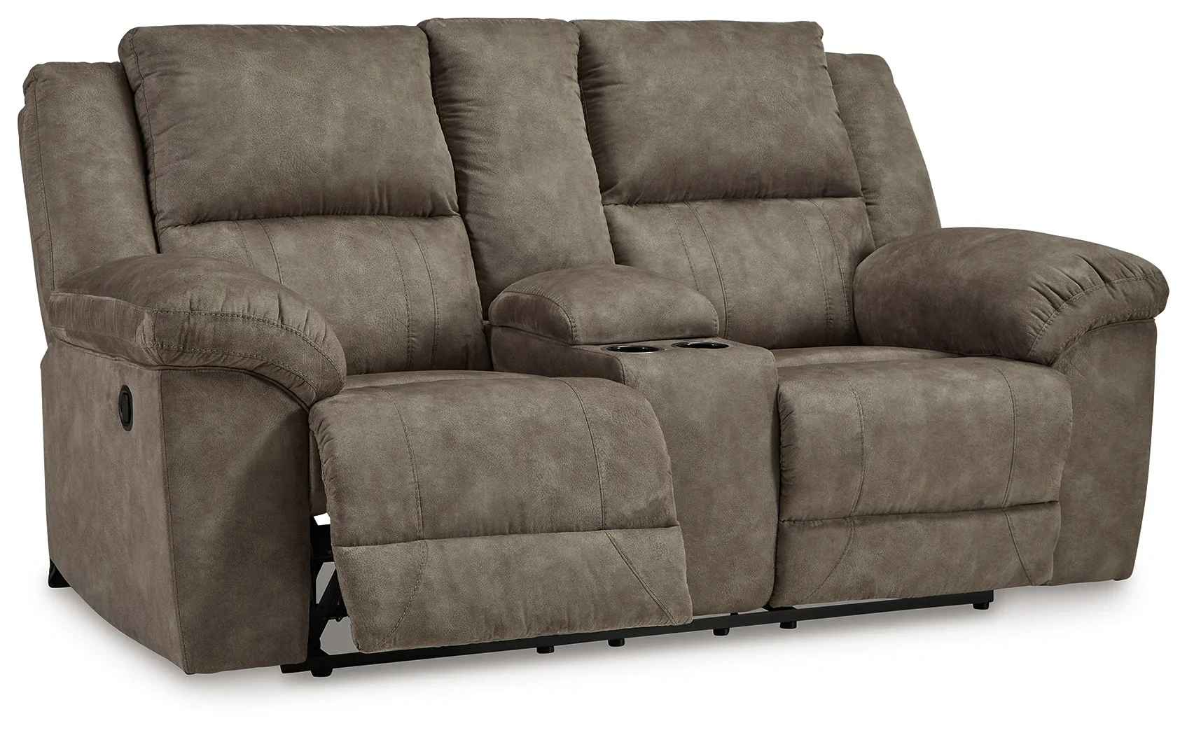 Laresview - Fossil - Dbl Reclining Loveseat With Console - Image 2