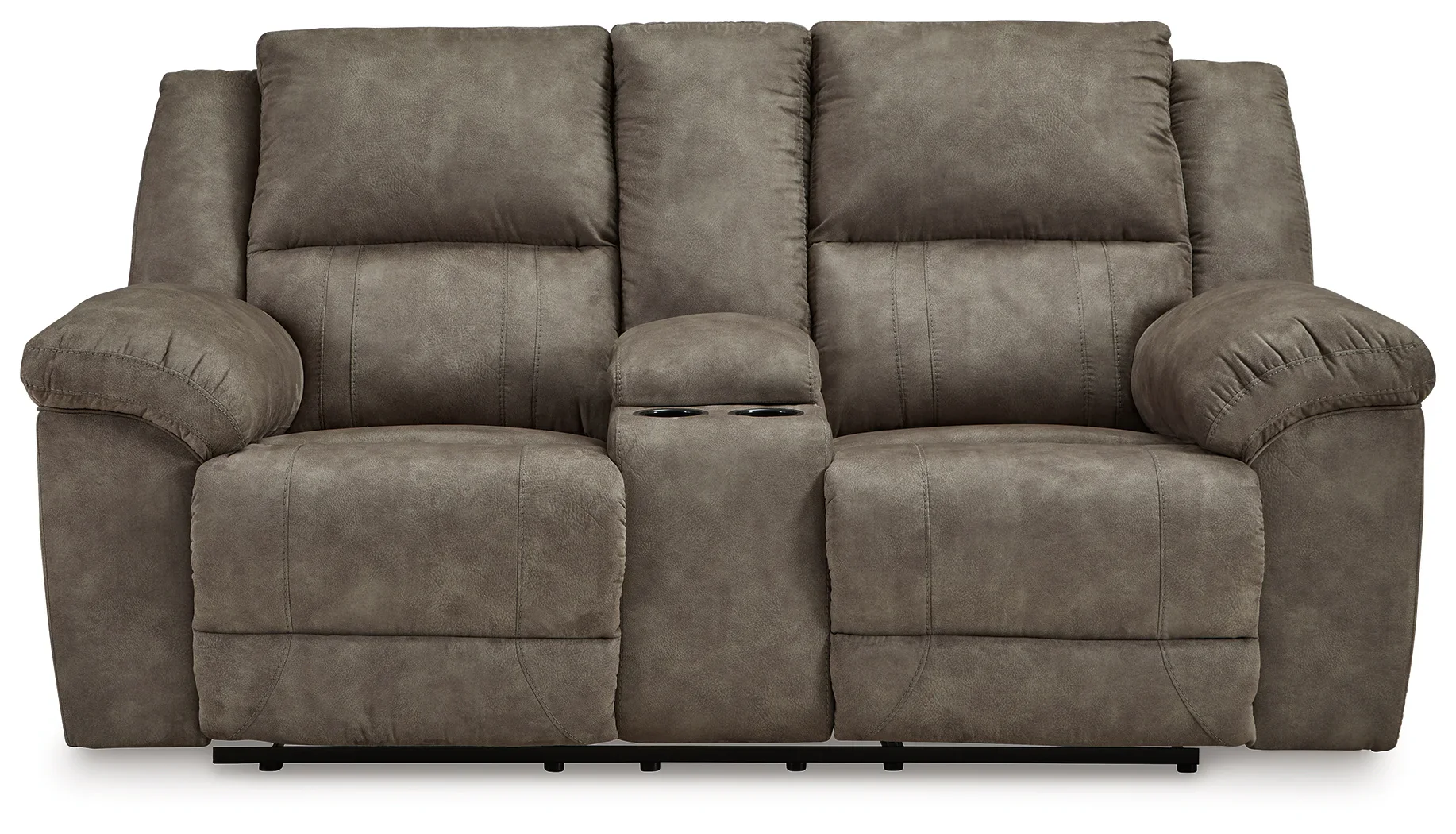 Laresview - Fossil - Dbl Reclining Loveseat With Console - Image 3