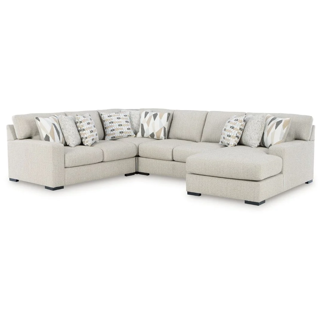 LaureLGrove - Pebble - 4-Piece Sectional With RAF Corner Chaise