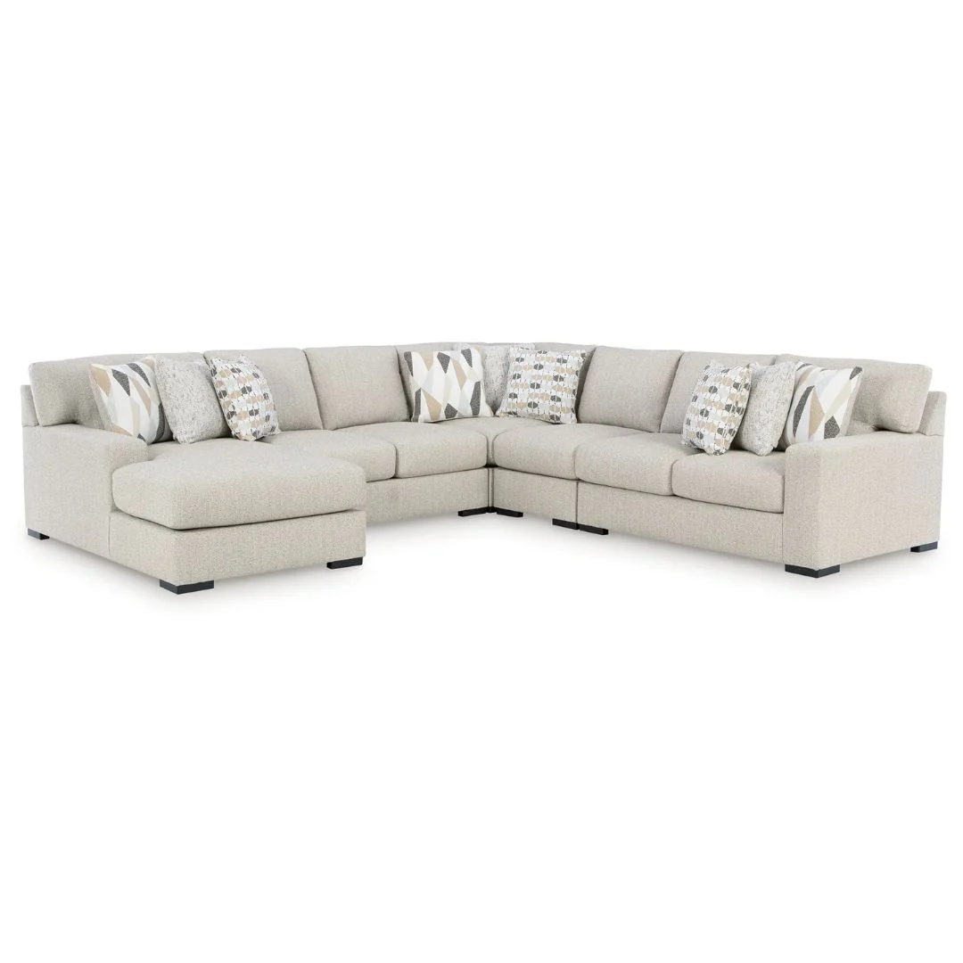 LaureLGrove - Pebble - 5-Piece Sectional With LAF Corner Chaise