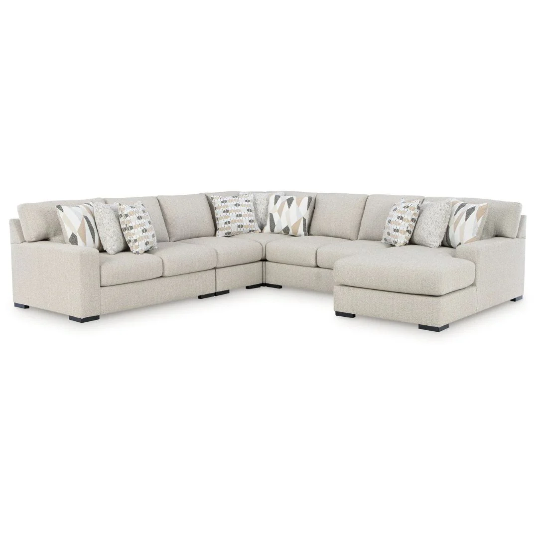 LaureLGrove - Pebble - 5-Piece Sectional With RAF Corner Chaise