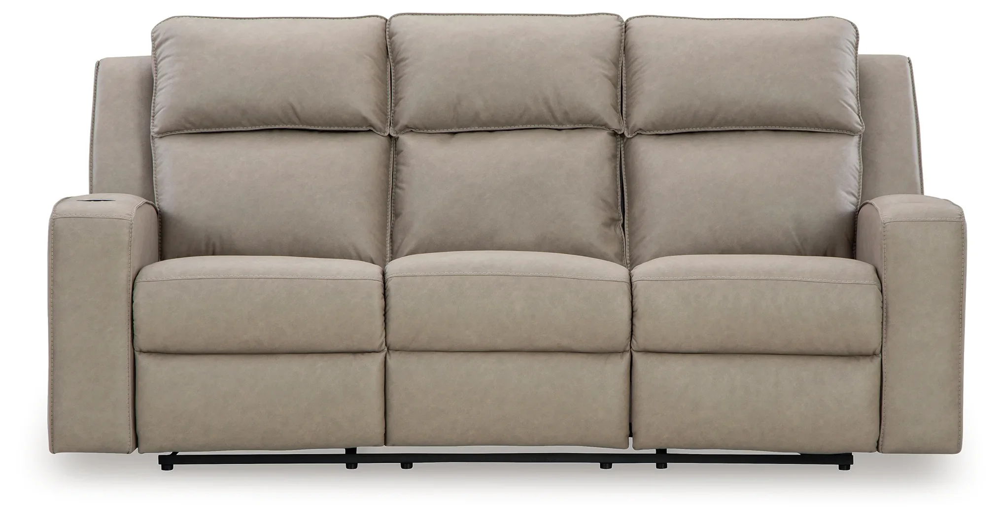 Lavenhorne - Pebble - Rec Sofa W/Drop Down Table - Image 3