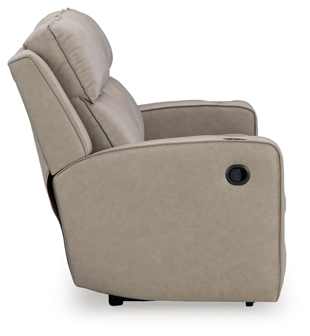 Lavenhorne - Pebble - Rec Sofa W/Drop Down Table - Image 5