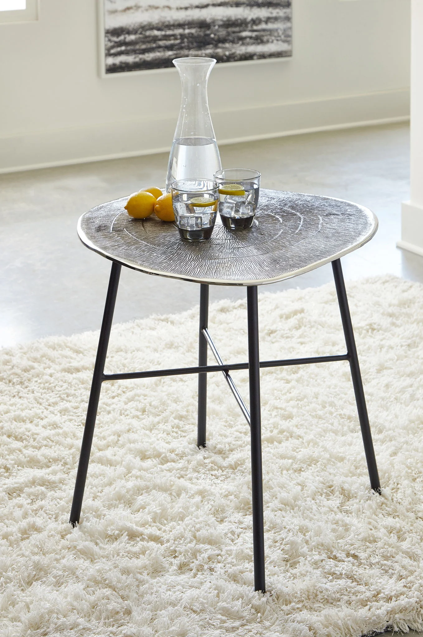 Laverford - Chrome / Black - Round End Table - Image 2