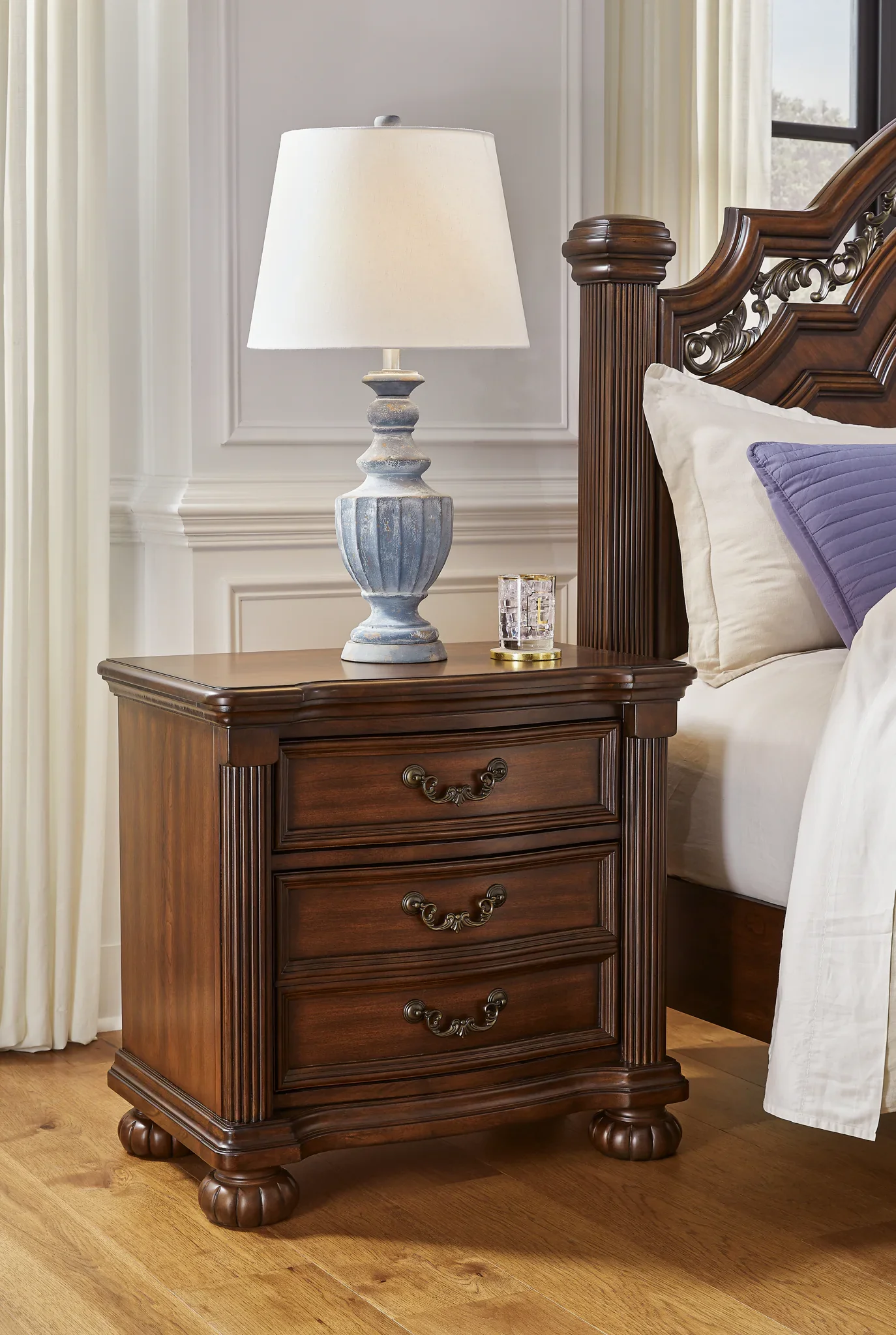 Lavinton - Brown - Three Drawer Night Stand - Image 2