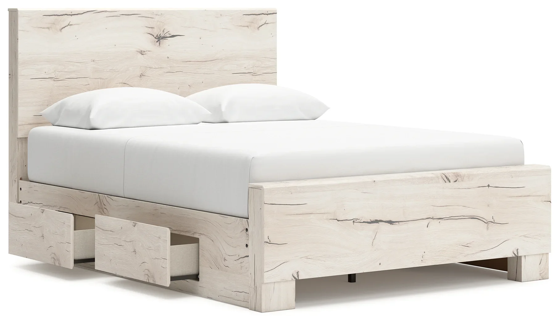 Lawroy - Light Natural - Full Panel Bed With 2 Under Bed Storage Units - Image 3