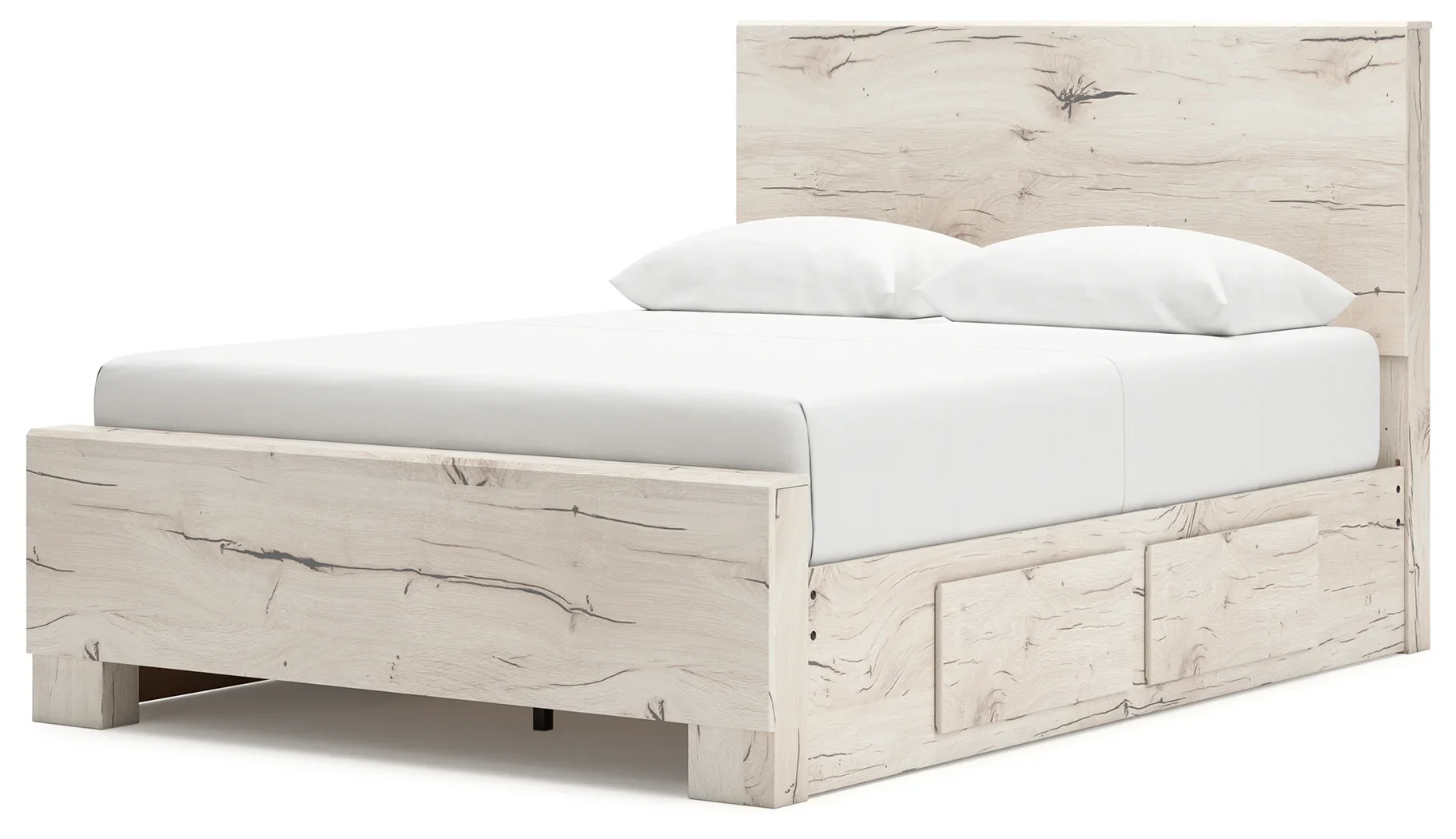 Lawroy - Light Natural - Full Panel Bed With 2 Under Bed Storage Units - Image 5