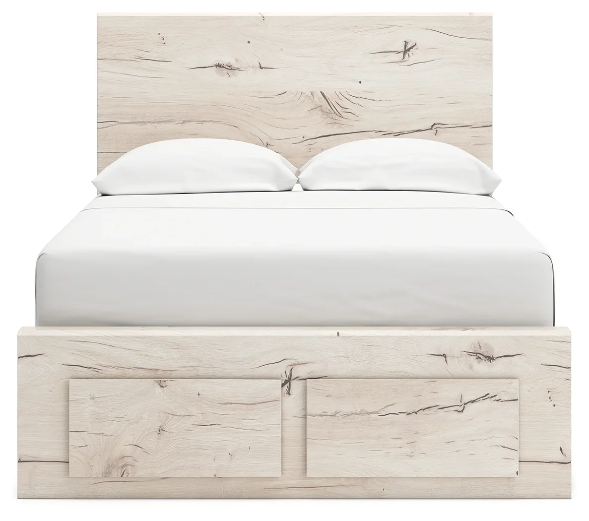 Lawroy - Light Natural - Full Panel Bed With Storage Footboard - Image 4