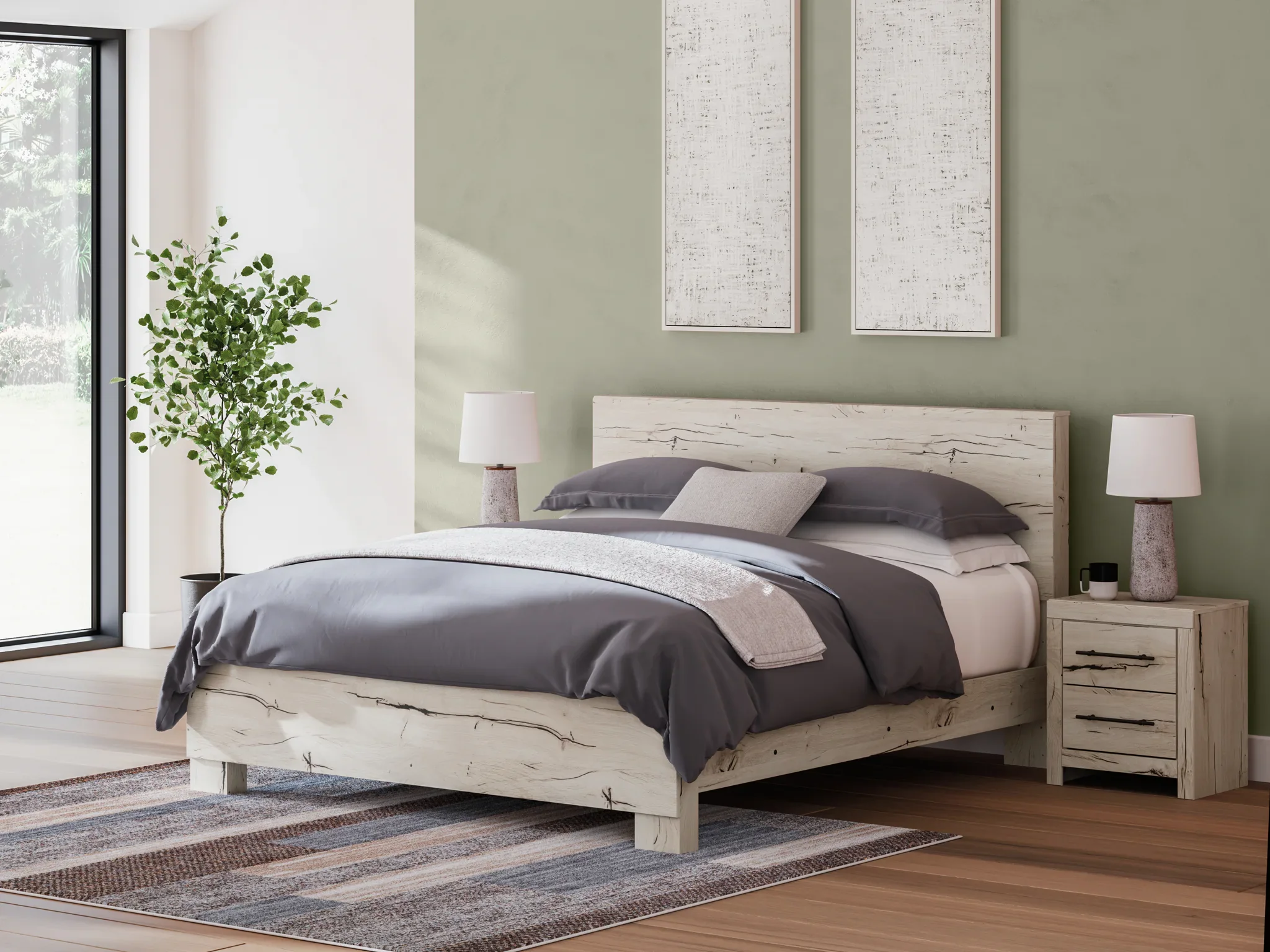 Lawroy - Light Natural - King Panel Bed - Image 2
