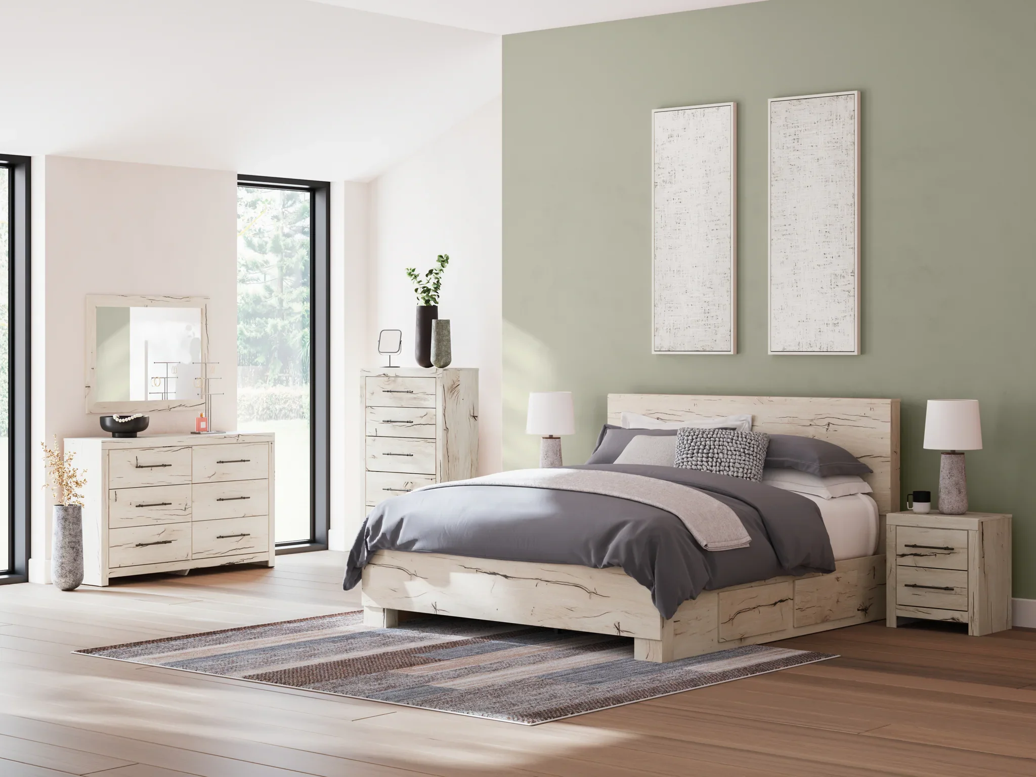 Lawroy - Light Natural - King Panel Bed With 2 Under Bed Storage Units - Image 10