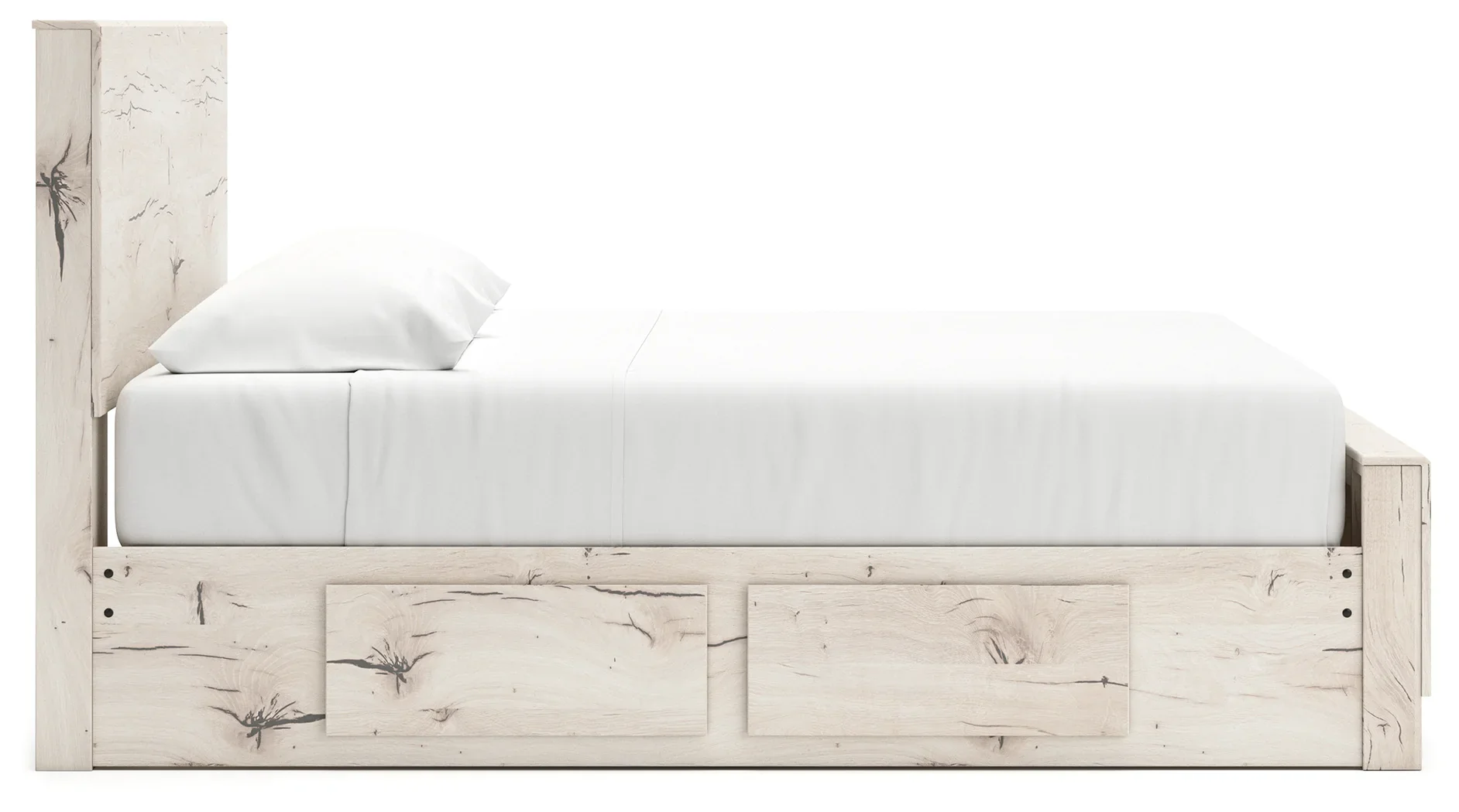 Lawroy - Light Natural - King Panel Bed With 2 Under Bed Storage Units - Image 6
