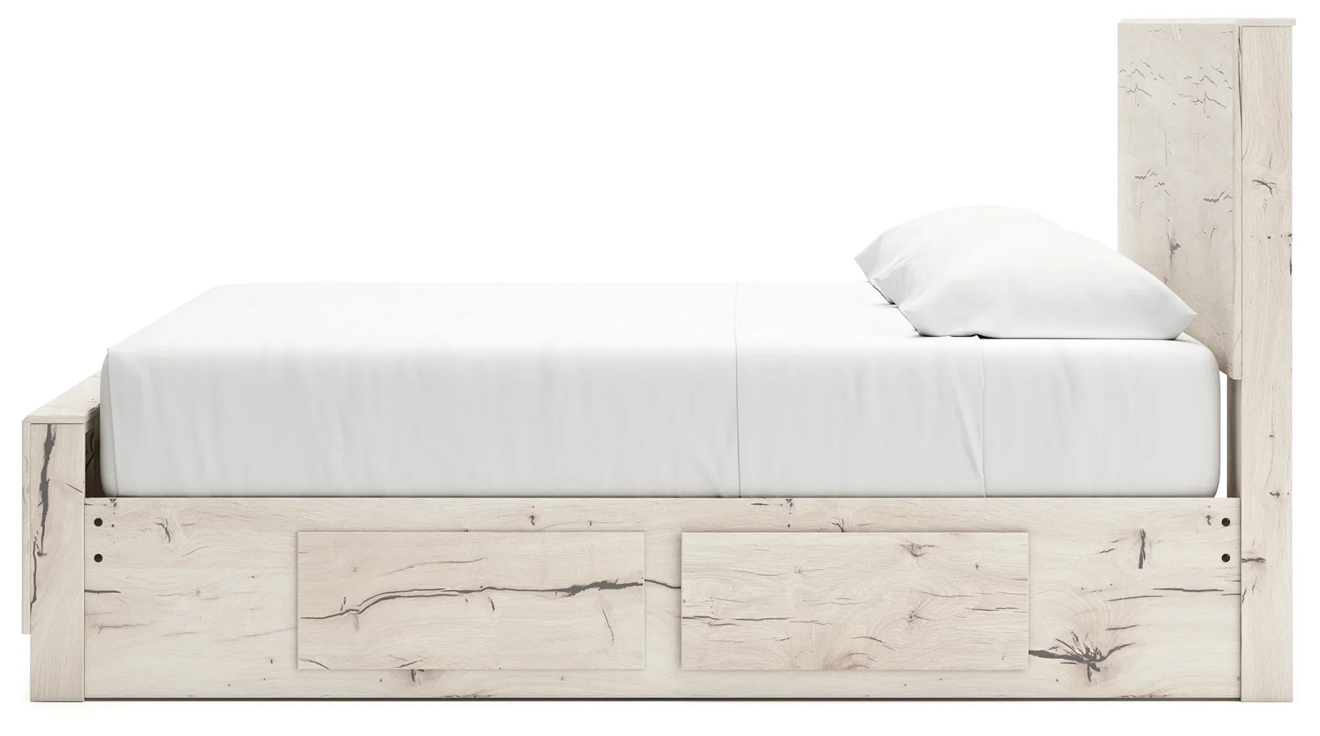 Lawroy - Light Natural - King Panel Bed With 2 Under Bed Storage Units - Image 7