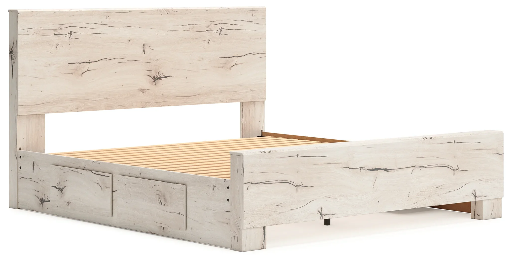 Lawroy - Light Natural - King Panel Bed With 2 Under Bed Storage Units - Image 9