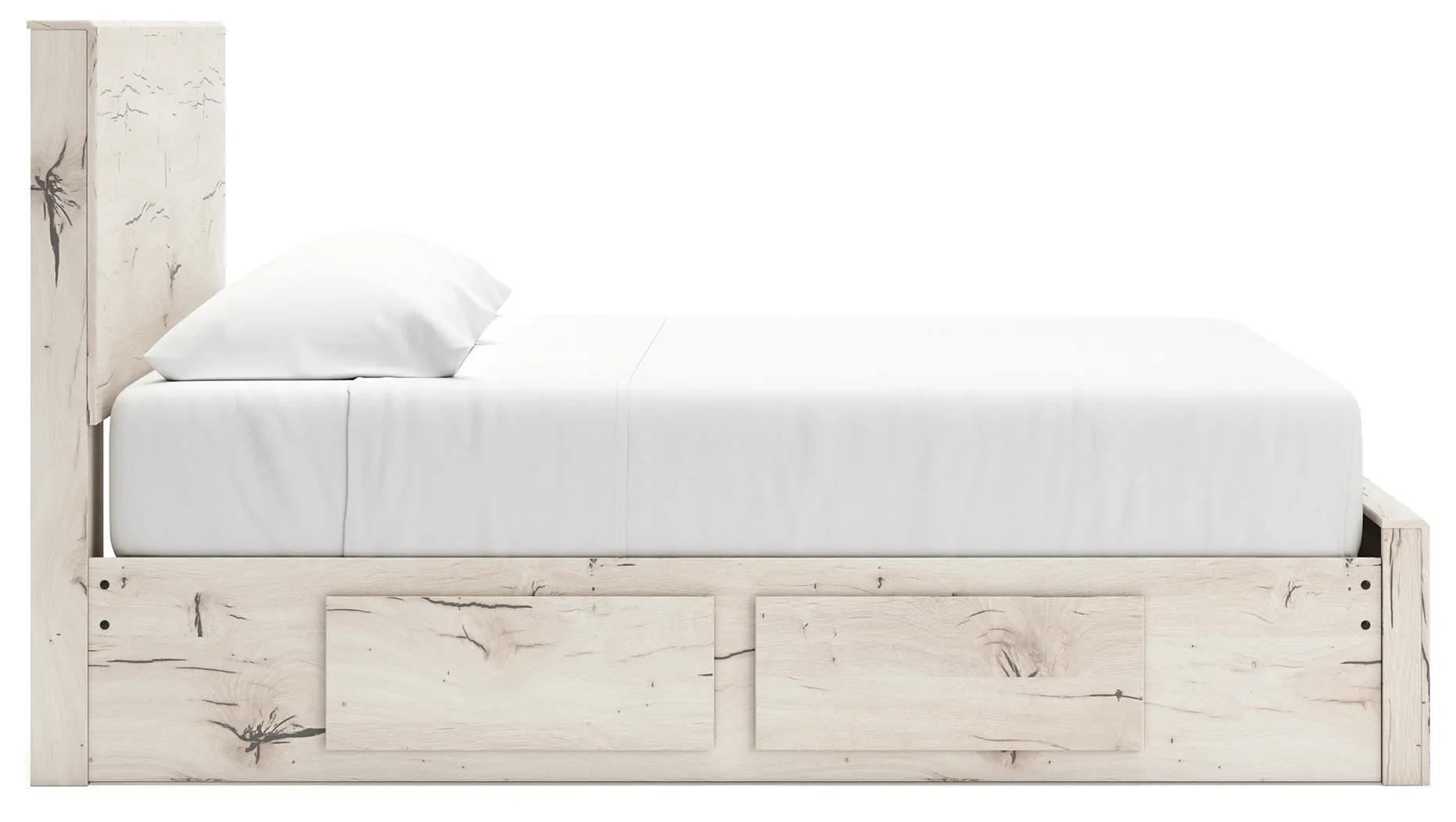 Lawroy - Light Natural - King Panel Bed With Storage Footboard And 2 Under Bed Storage Units - Image 6