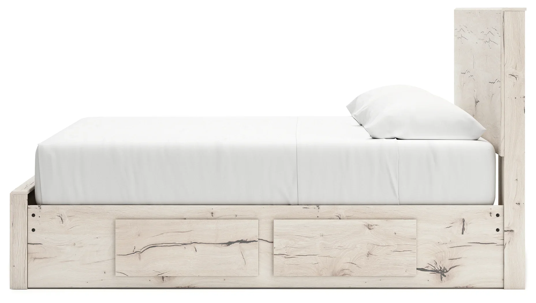 Lawroy - Light Natural - King Panel Bed With Storage Footboard And 2 Under Bed Storage Units - Image 7