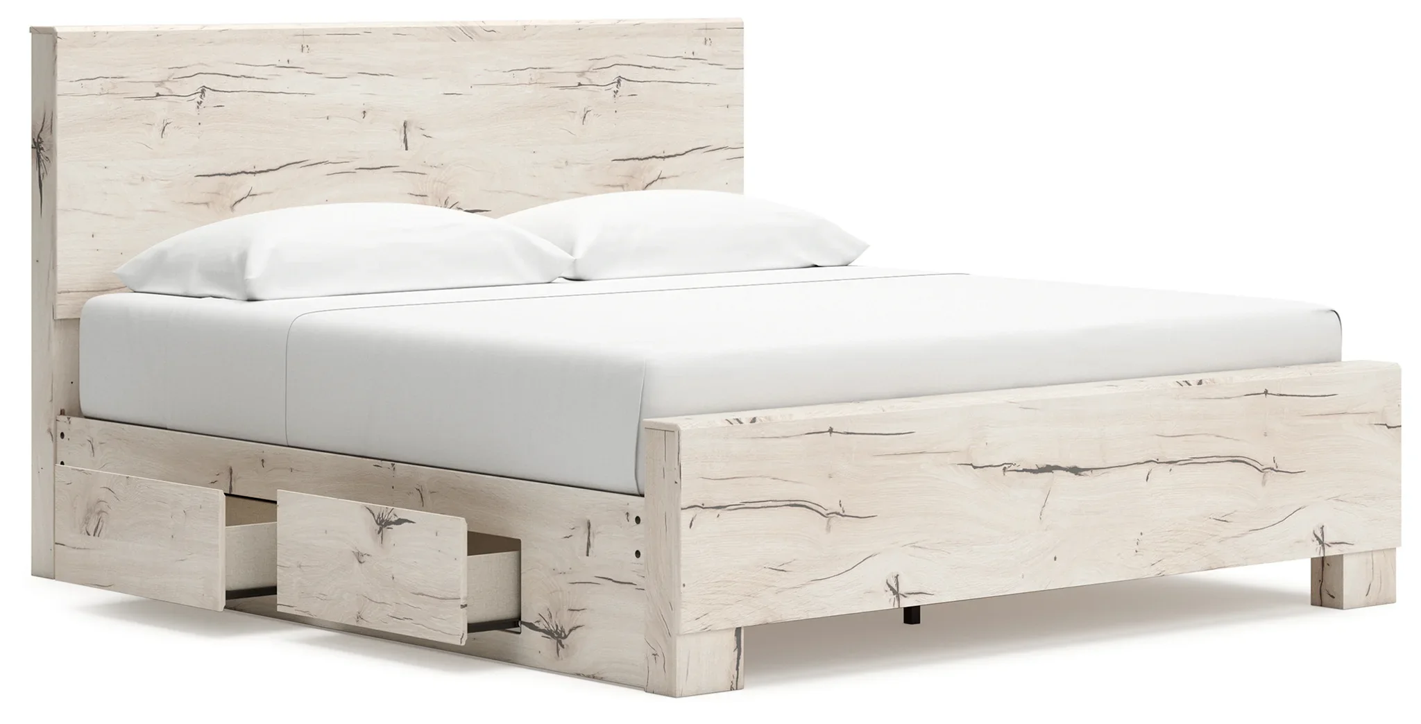 Lawroy - Light Natural - King Panel Bed With Under Bed Storage - Image 3