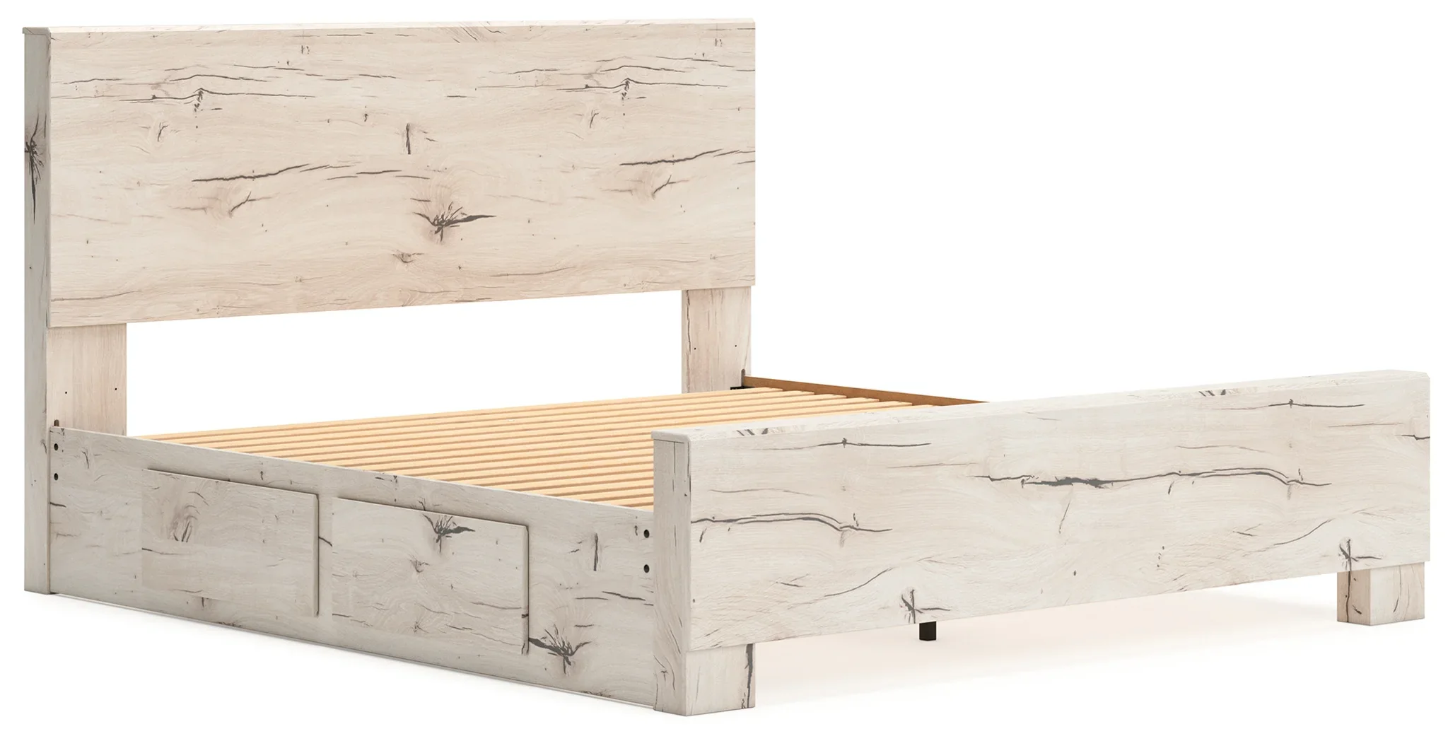 Lawroy - Light Natural - King Panel Bed With Under Bed Storage - Image 9