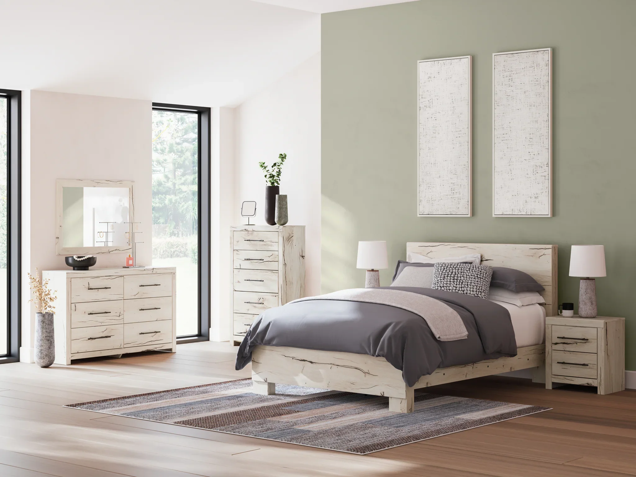 Lawroy - Light Natural - Queen Panel Bed - Image 2